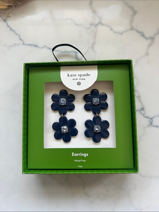 Kate Spade X Target Jewelry - kate spade New York Navy Floral Double-Drop Earrings